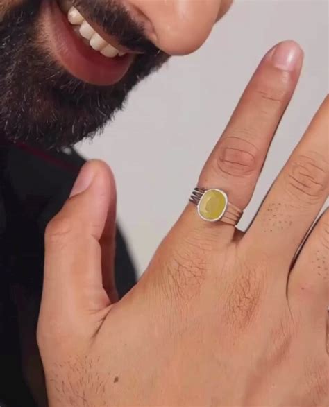 Vintage Yellow Sapphire (Pukhraj) Ring in 925 Sterling Silver - Shakti ...
