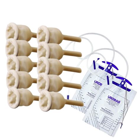 Alpha Basics Latex External Condom Catheter Set, 10 Male Cath (Extra ...