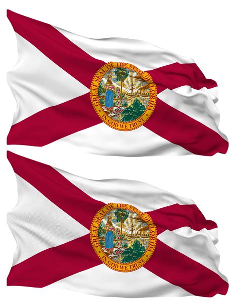 State of Florida Flag Waves Isolated in Plain and Bump Texture, with ...