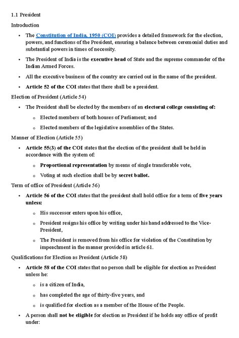 Constitution of India: Overview of Presidential Powers and Elections ...