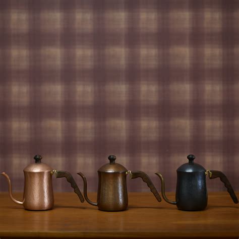 コーヒー好きの職人が作ったドリップポット（飴xウォルナットハンドル） Coffee lovers made Drip pot (Caramel ...