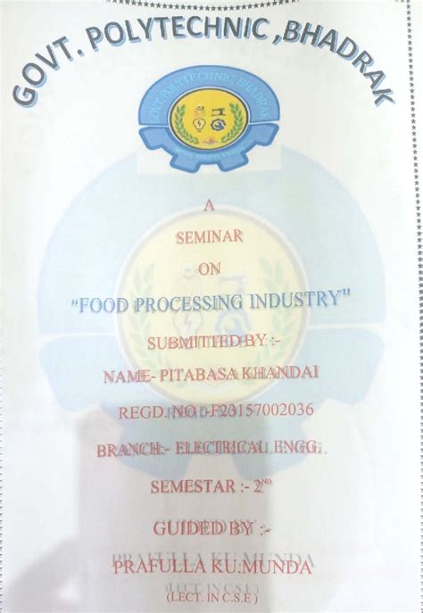 GOVT. POLYTECHNIC DHADIAN SEMINAR REPORT ON FOOD PROCESSING 2ND ...