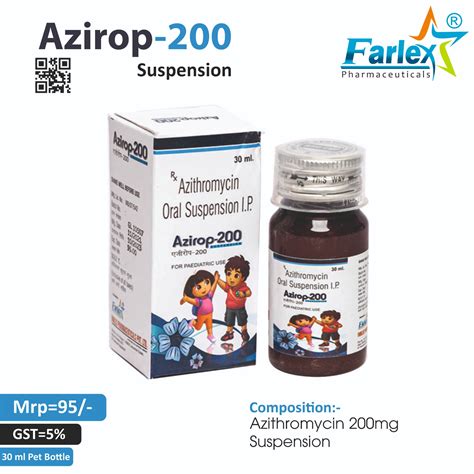 Azithromycin 200mg/5ml Suspension with Monocarton Syrups PCD Franchise ...