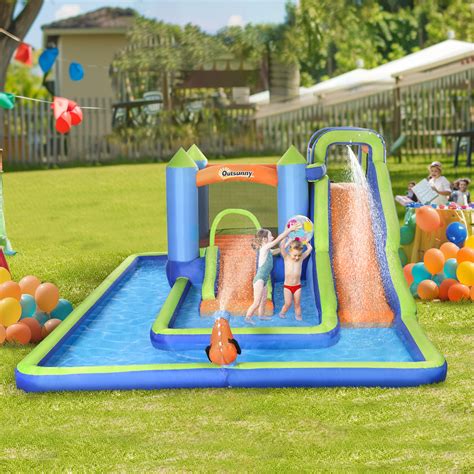 Free Shipping! Outsunny Kids Bouncy Bounce R Combo, 5-in-1 Inflatable ...