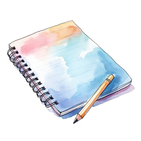 Watercolor Notebook Clip Art, Watercolor, Hand, Draw PNG Transparent ...