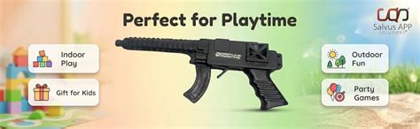 Salvus APP SOLUTIONS Black Plastic Pistol Toy – Safe Pretend Gun for ...