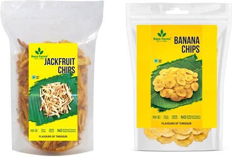 Rens Farms Combo OF Natural Chakka Jackfruit and Nendran Banana Chips ...
