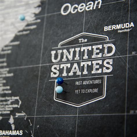 Buy Conquest Maps Travel Map of United States with Pins Modern Slate ...