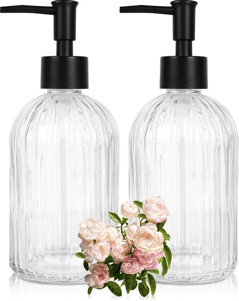 Amazon.com: Ulable 2 Pack Glass Soap Dispenser with Pump, 13.5oz ...