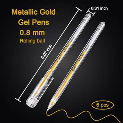 Dyvicl Metallic Gold Gel Pens, 0.8 mm Fine Pens Gel India | Ubuy