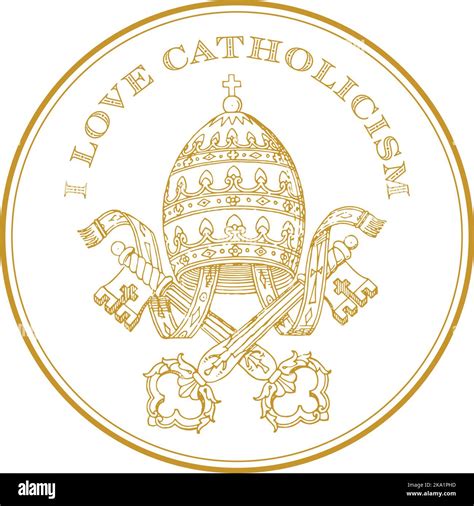 Keys of St. Peter. Coat of arms of the Catholic Church. Vatican symbol ...