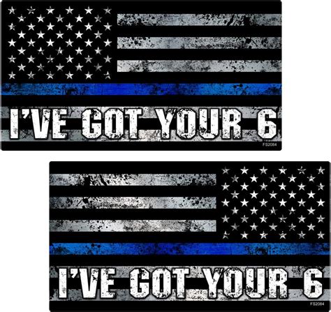 Thin Blue Line I've GOT Your 6 Mirrored Flag | Ubuy India