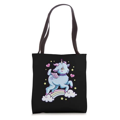 Buy Kawaii Pastel Goth Cute Creepy Baphomet Satanist Goat Tote Bag ...