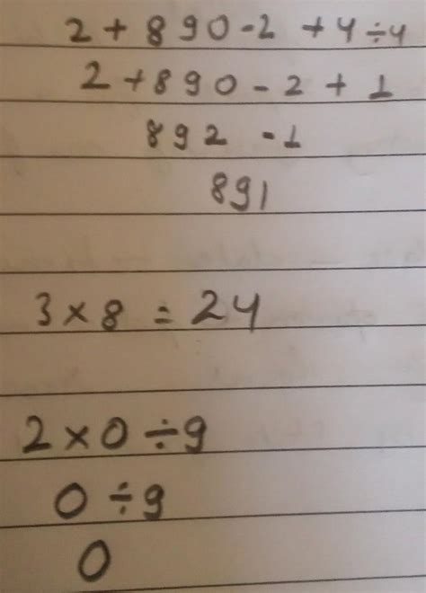 2+(890)-2+(4÷4)=3×8=2×0÷9 - Brainly.in