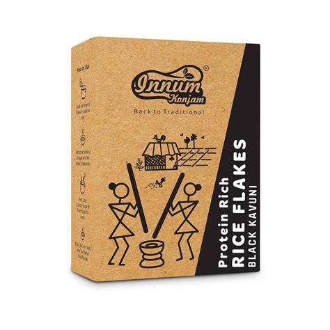 INNUM KONJAM Rice Flakes (Black Kavuni) - 200 Grams | Black Rice Flakes ...