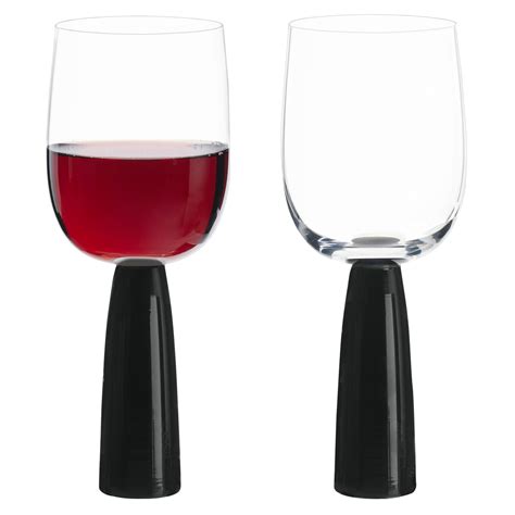 Set of 2 Oslo Wine Glasses Black - The DRH Collection