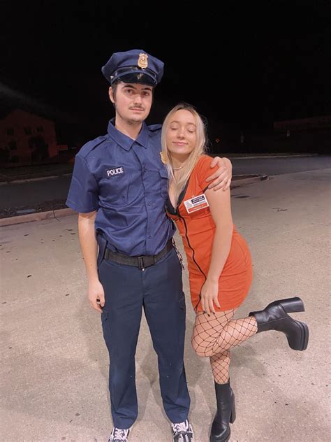 cop and inmate couple costume in 2025 | Police halloween costumes, Fun ...