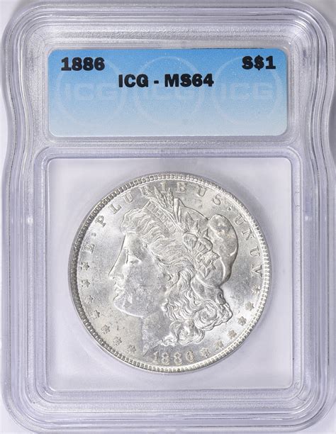1886 Morgan Silver Dollar ICG MS-64 (Item 1627794) | GreatCollections ...