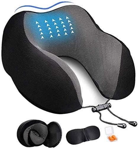 Buy FUR JADEN Memory Foam Luxury Travel Neck Support Rest Pillow Eye ...