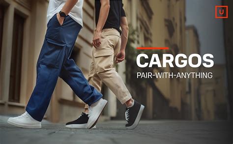 Buy Urbano Fashion Men's Black Regular Fit Solid Cargo Chino Pant with ...