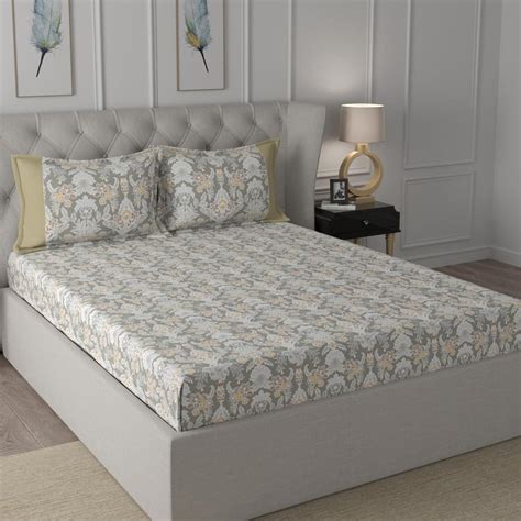 Buy MASPAR Regency Cotton 210TC Printed 2Pcs Super King Bedsheet Set ...