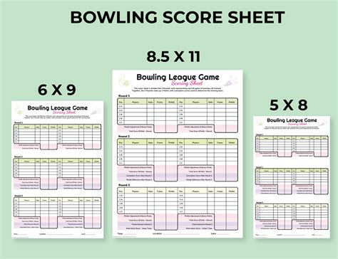 Printable Bowling Score Sheet Template - WordLayouts