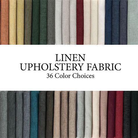 Upholstery Linen Fabric by the Yard, Solid Linen Fabric, 55'' Wide by the Yard, Thick Fabric by ...