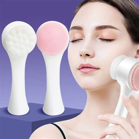 Wolpin Facial Cleaning Brush Double Sided Deep Pore Cleaning Manual 2 ...