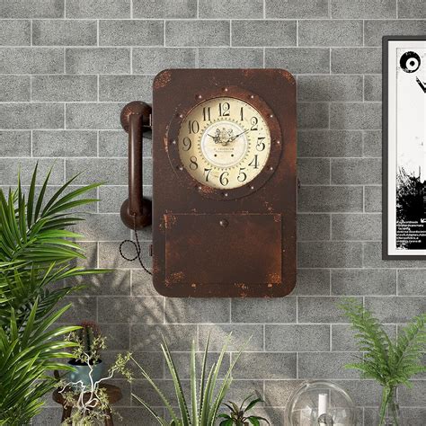 Buy WGWART 16" Retro Old Fashioned Telephone Wall Clock with Hidden ...