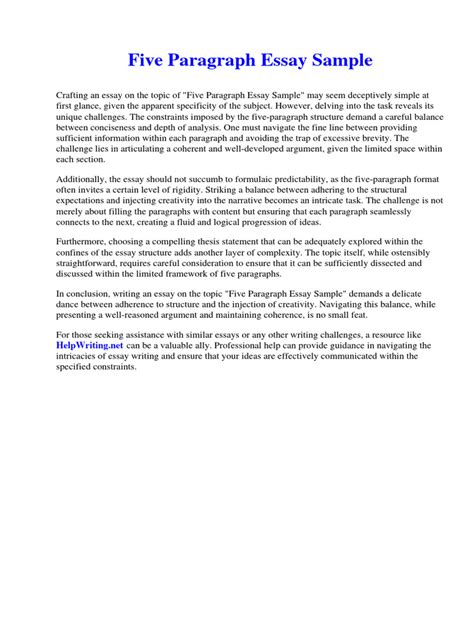 Image result for 5 Paragraph Essay Example