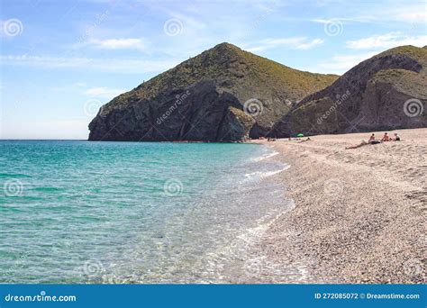 Seashore, Coastline, Scenic View of People at Unspoiled Beach in ...