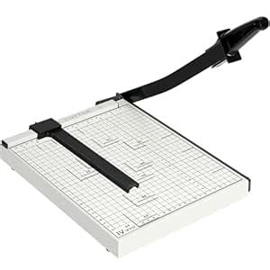 Optomni Paper Cutter, 12" Cut Length Heavy Duty Guillotine Trimmer ...