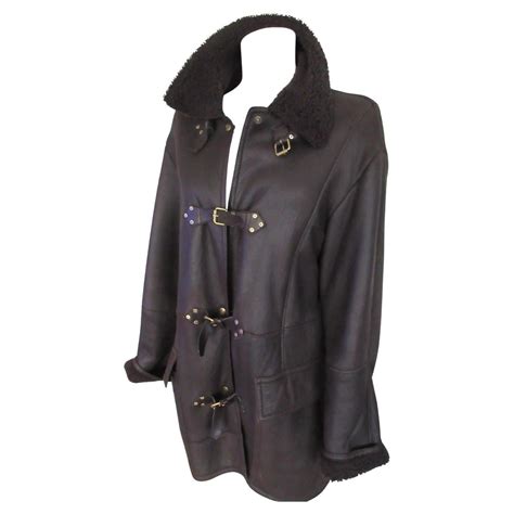 Celine Paris Shearling Leather Coat For Sale at 1stDibs