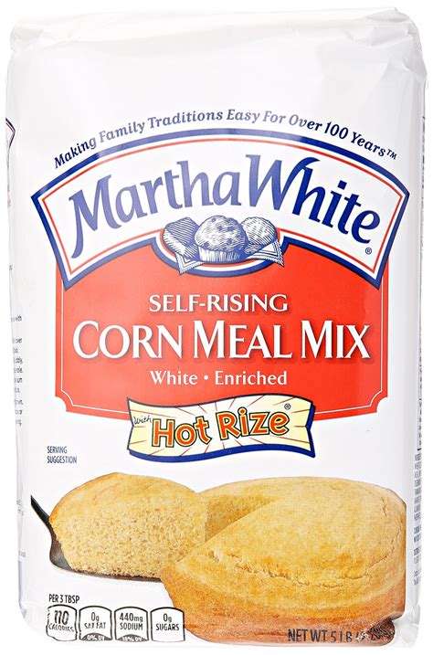 Smuckers Martha White Corn Meal Mix, Self-Rising, Enriched, White, 5 Lb ...