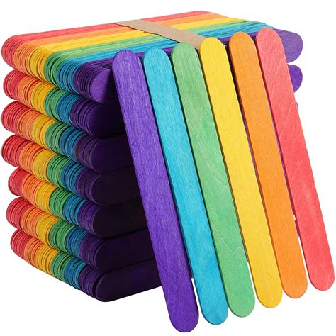Buy KEILEOHO 1000 PCS 6 Inch Colored Popsicle Sticks, Natural Lollipop ...