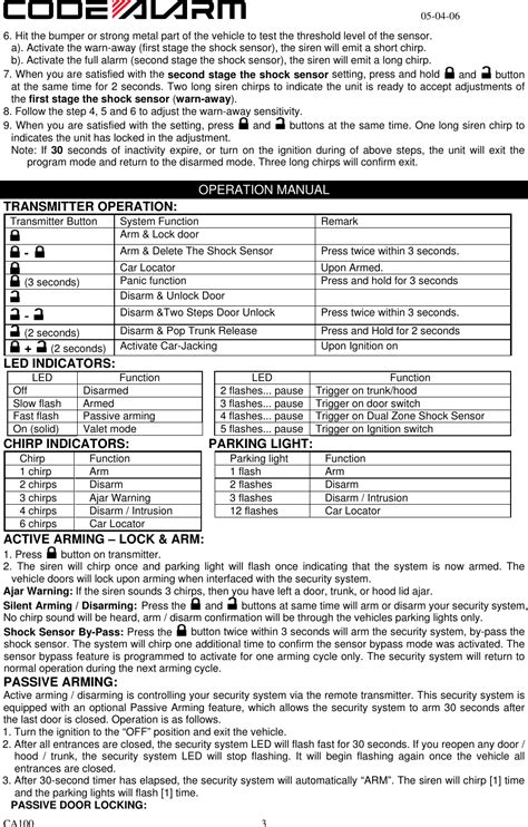 Code Alarm Instructions 的图像结果