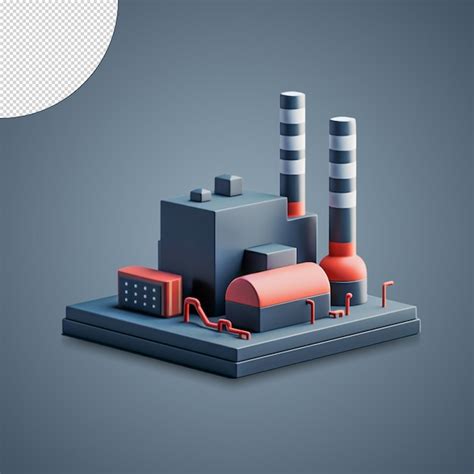 Refinery factory 3d render industrial illustration transparency ...