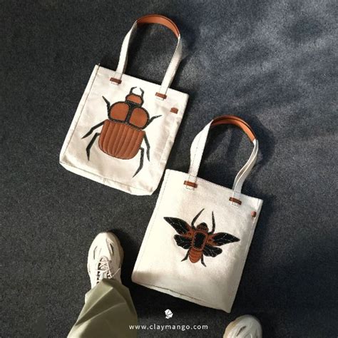Beetle Leather Canvas - Tote Bag – Claymango.com