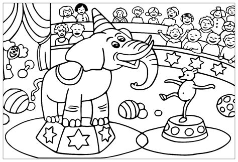 Collection of Circus Coloring Pages - Free Printable