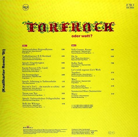 Torfrock. Oder watt? Knallharter Remix '91 – Bertelsmann Vinyl Collection
