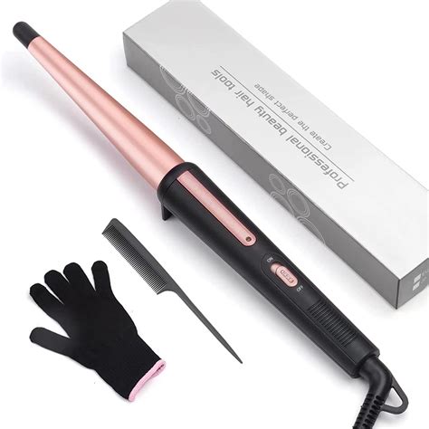 Hair Curling Wand, 0.5-1Inch Tapered Curling Iron, Professional Ceramic ...