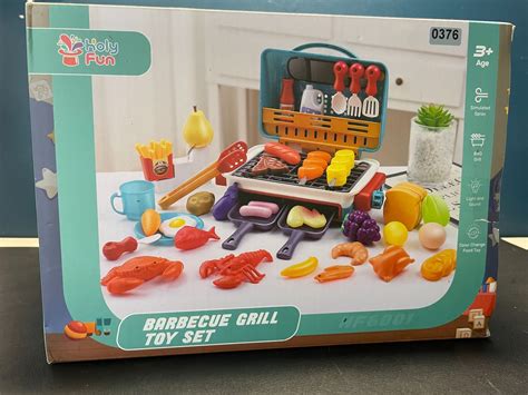 Lot of 1 Barbecue Grill Toy Set w/ Assorted Plastic Foods for Kids ...