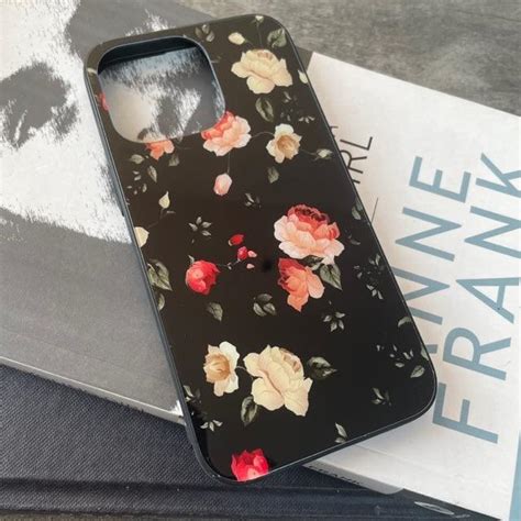 Black Floral Print Glossy Case For iPhone 11-12-13 Series – Hanging Owl