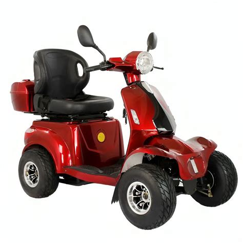 Luxuryton X-1000 4 Wheel Red Electric Scooter with All Terrain Fat ...