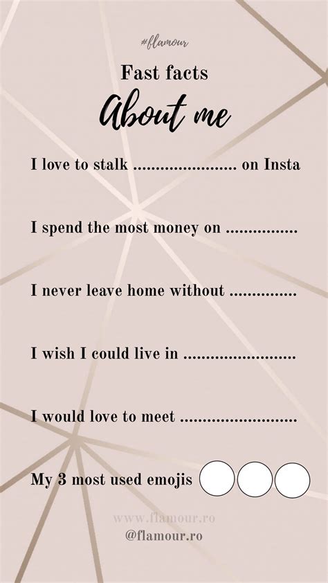 Fun Facts About Me Template