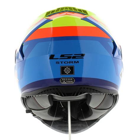 LS2 FF800 Storm II Salvador Replica Blue HI Viz Yellow Gloss Helmet (D ...
