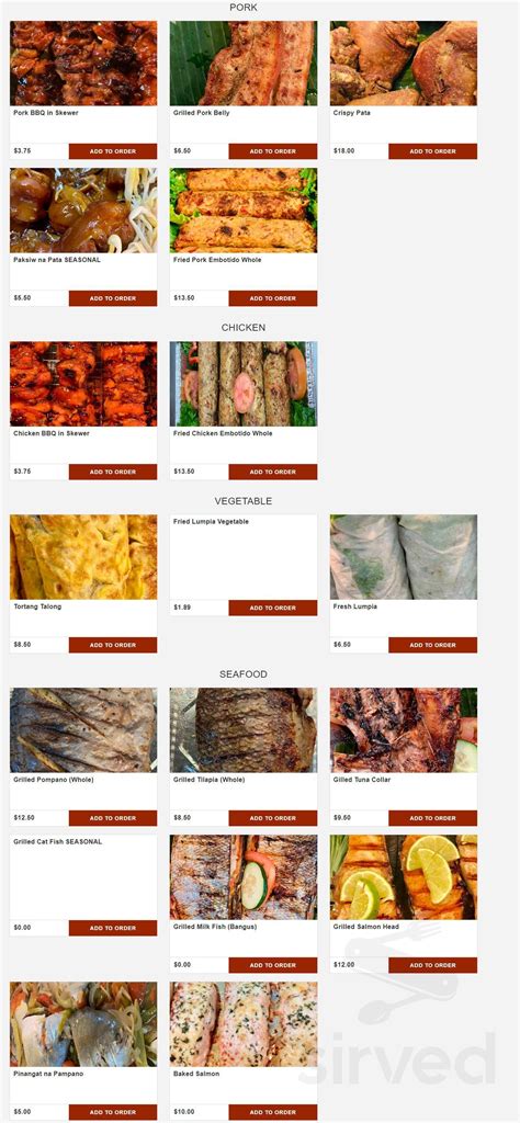 Menu - Los Angeles CA's American Ranch & Seafood Market (Mga Lutong ...