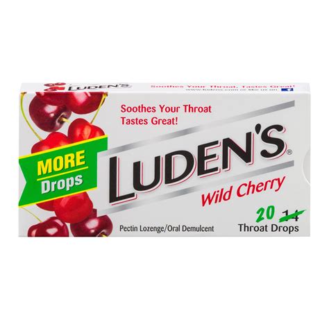 Luden's Sore Throat Drops, Wild Cherry, 20 Ct HSA/FSA Eligible ...