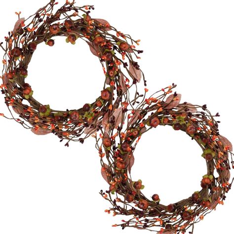 2 Pack - Mini Pumpkin Pip Berry Wreath for Front Door 12 inches | Michaels