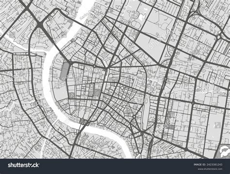 Vector City Map Bangkok Old Town Stock Vector (Royalty Free) 2423381243 | Shutterstock